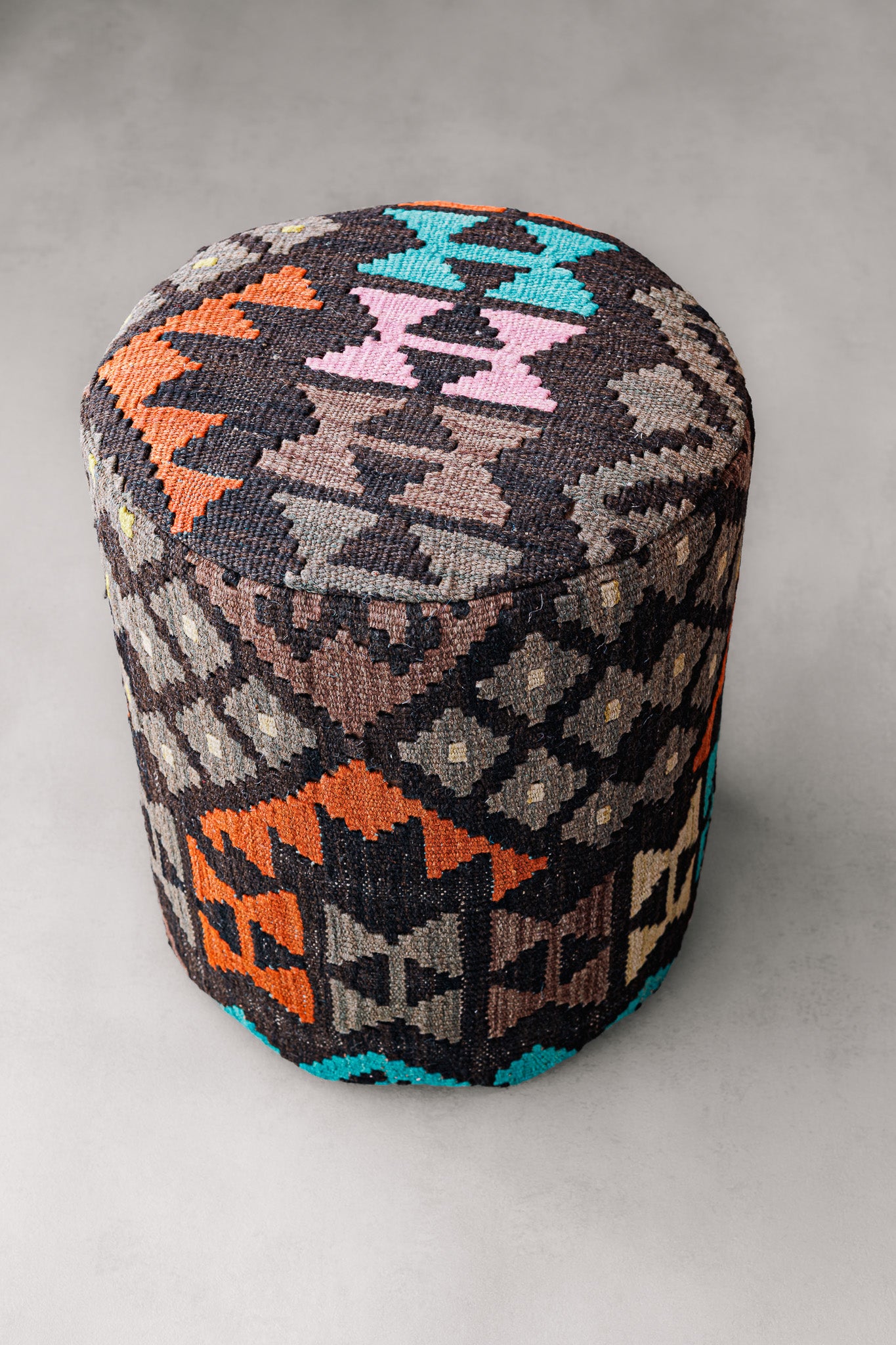 Pouf Round Kilim Mai Mai - masse 37x42cm