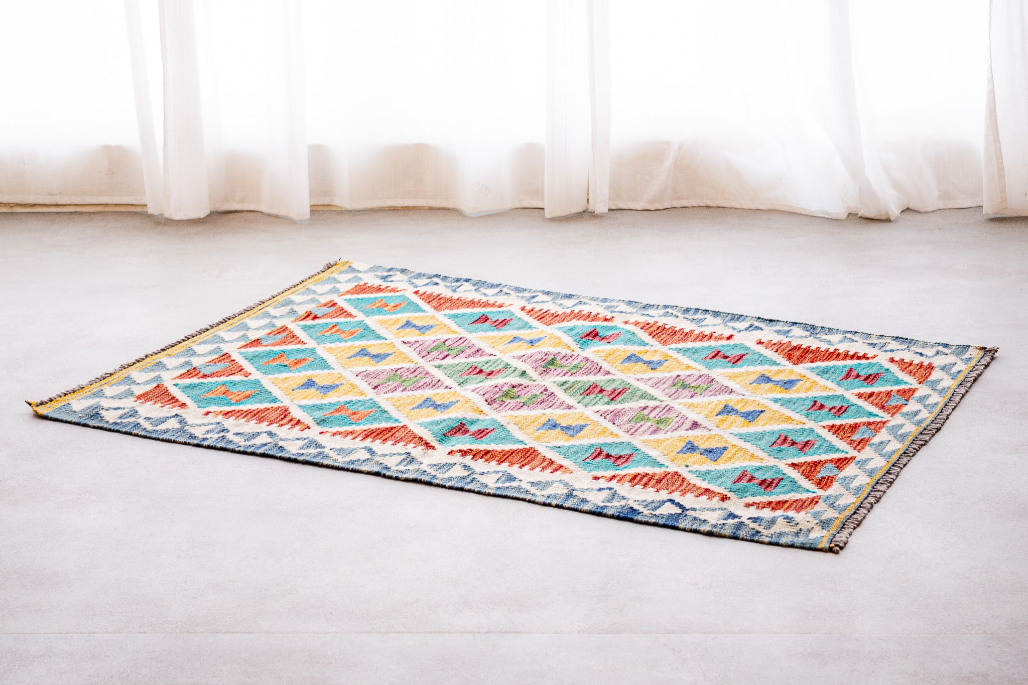 Alfombra Kilim Mai Mai 100% Lana -  88x126cm