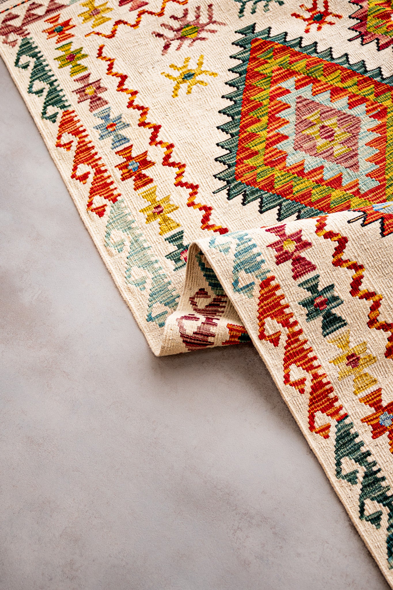 Alfombra Kilim Mai Mai 100% Lana -  136x197cm