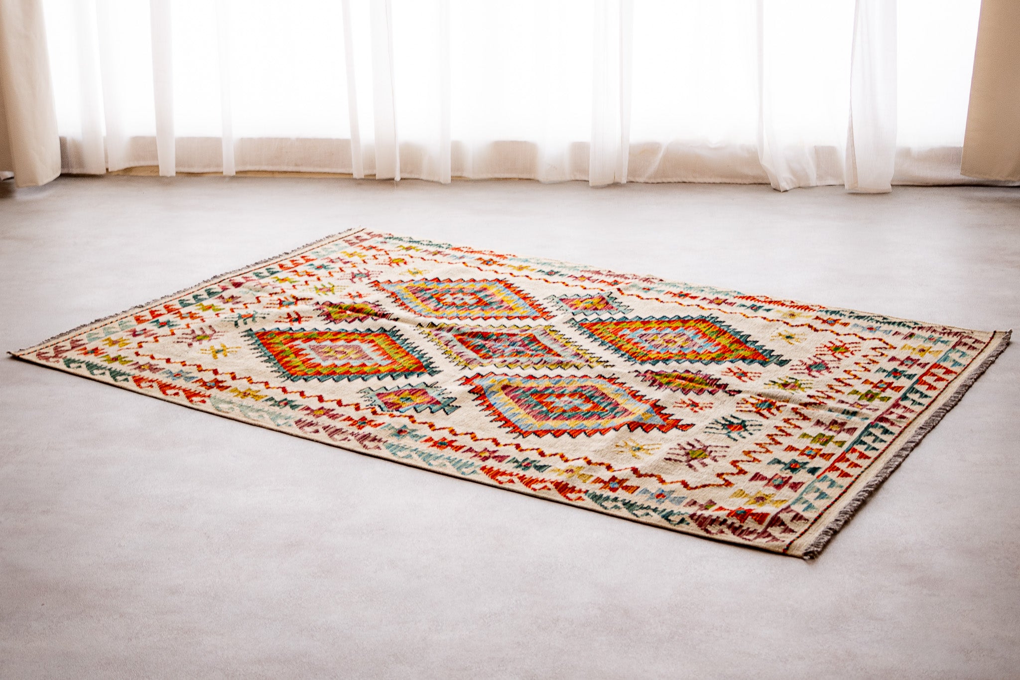 Alfombra Kilim Mai Mai 100% Lana -  136x197cm