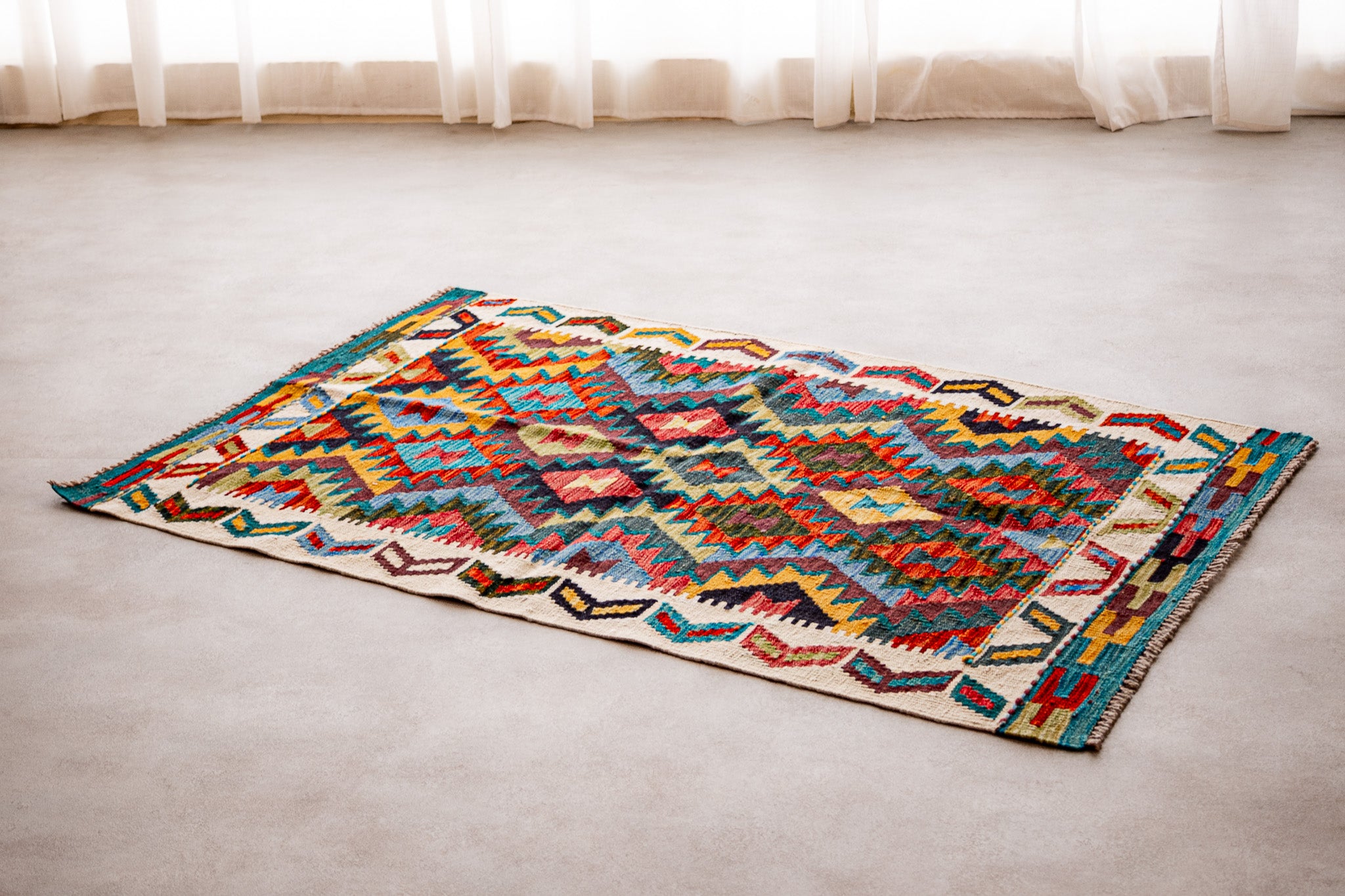 Teppich Kelim Mai Mai - 100 % Wolle - 99x147cm