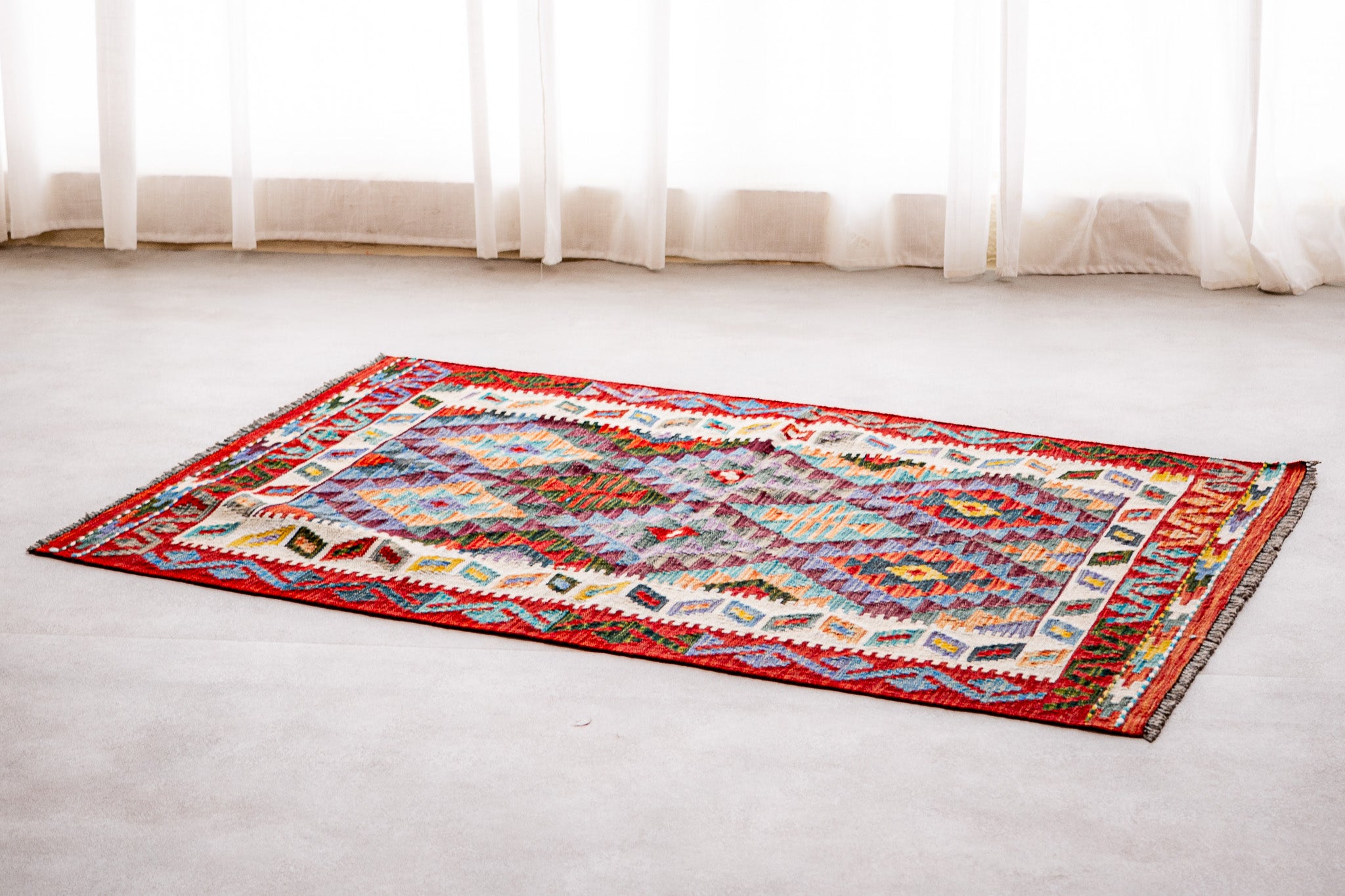 Teppich Kelim Mai Mai - 100 % Wolle - 100x148cm