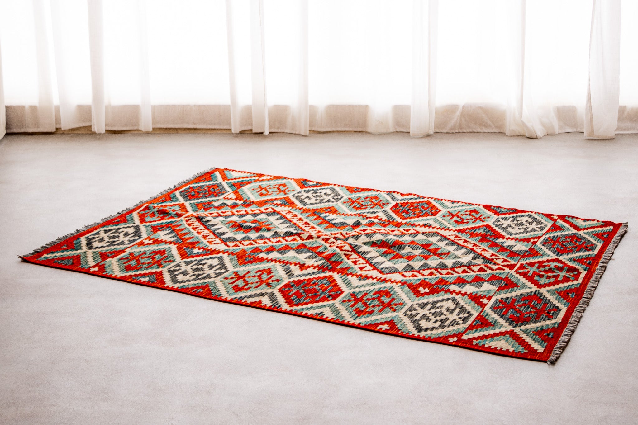 Teppich Kelim Mai Mai - 100 % Wolle - 103x155cm