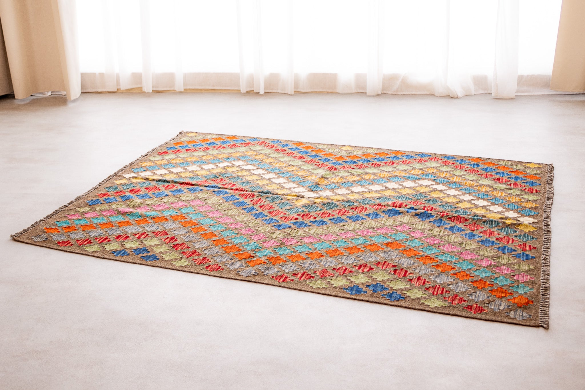 Teppich Kelim Mai Mai - 100 % Wolle - 153x194cm