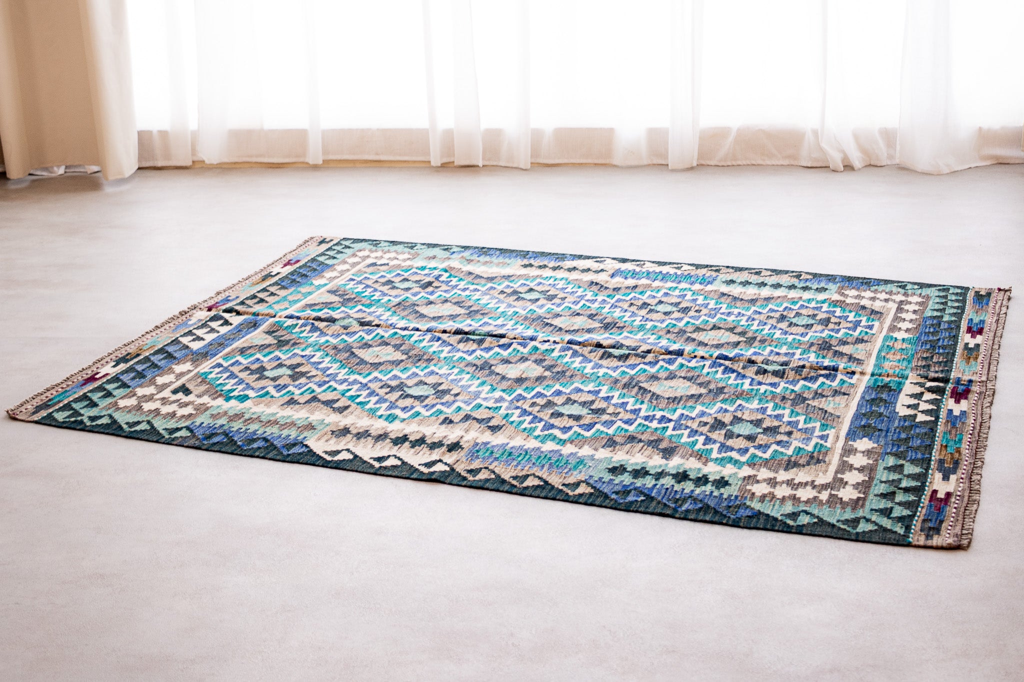 Teppich Kelim Mai Mai - 100 % Wolle - 157x196cm