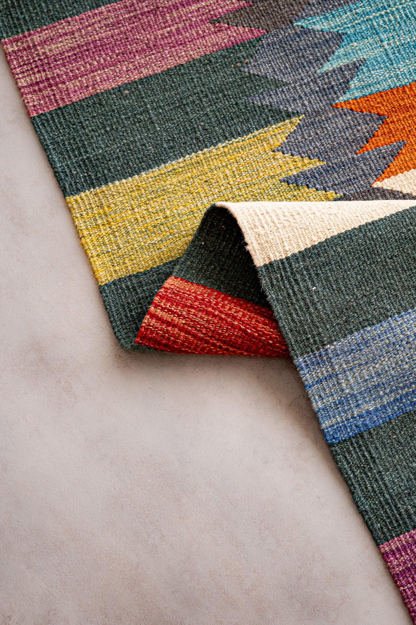 Alfombra Kilim Tribal 100% Lana - 125x185cm