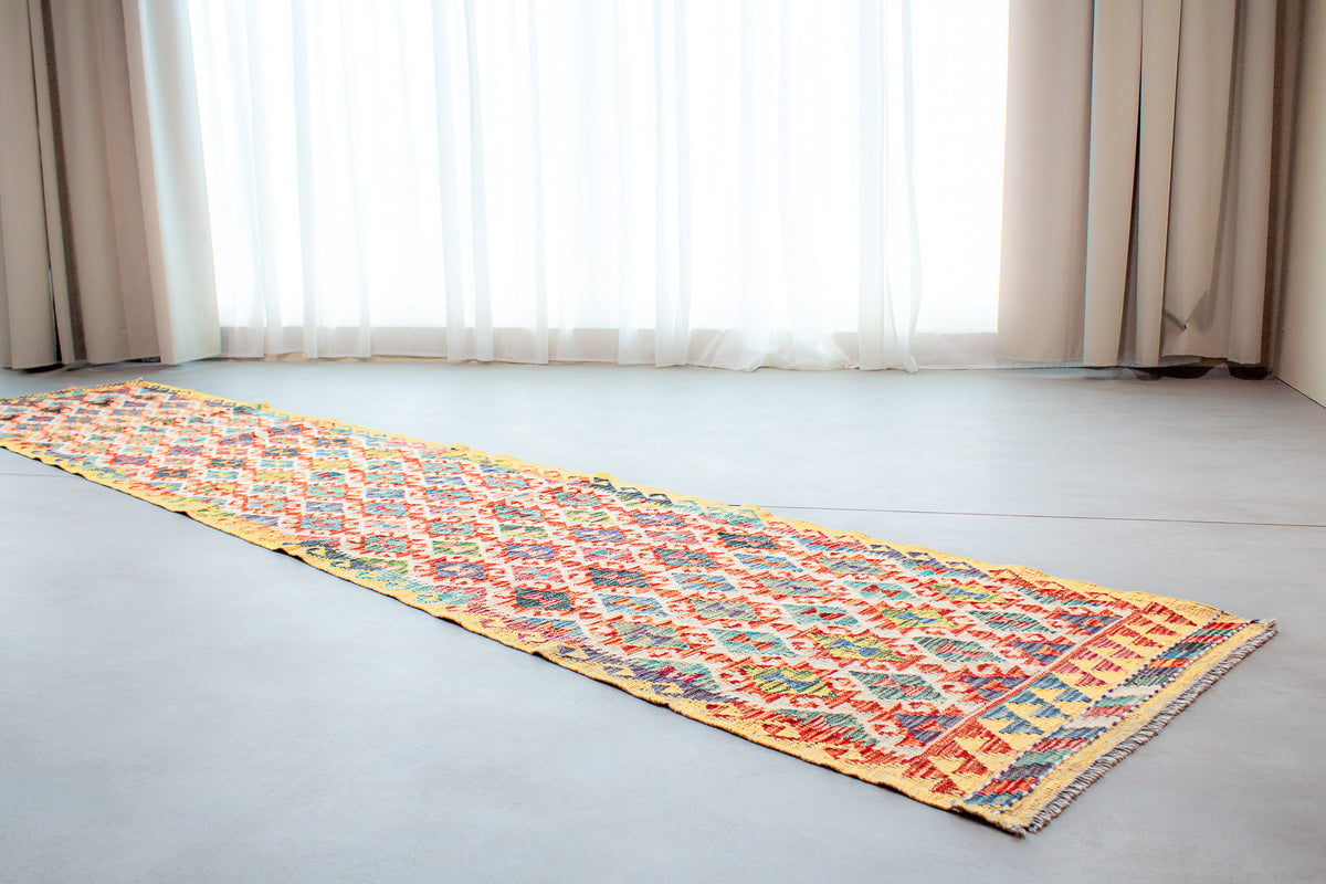 Alfombra Kilim Mai Mai 100% Lana -  82x411cm