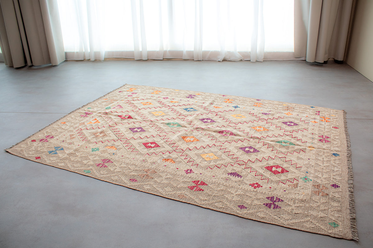 Teppich Kelim Mai Mai - 100 % Wolle - 173x236cm