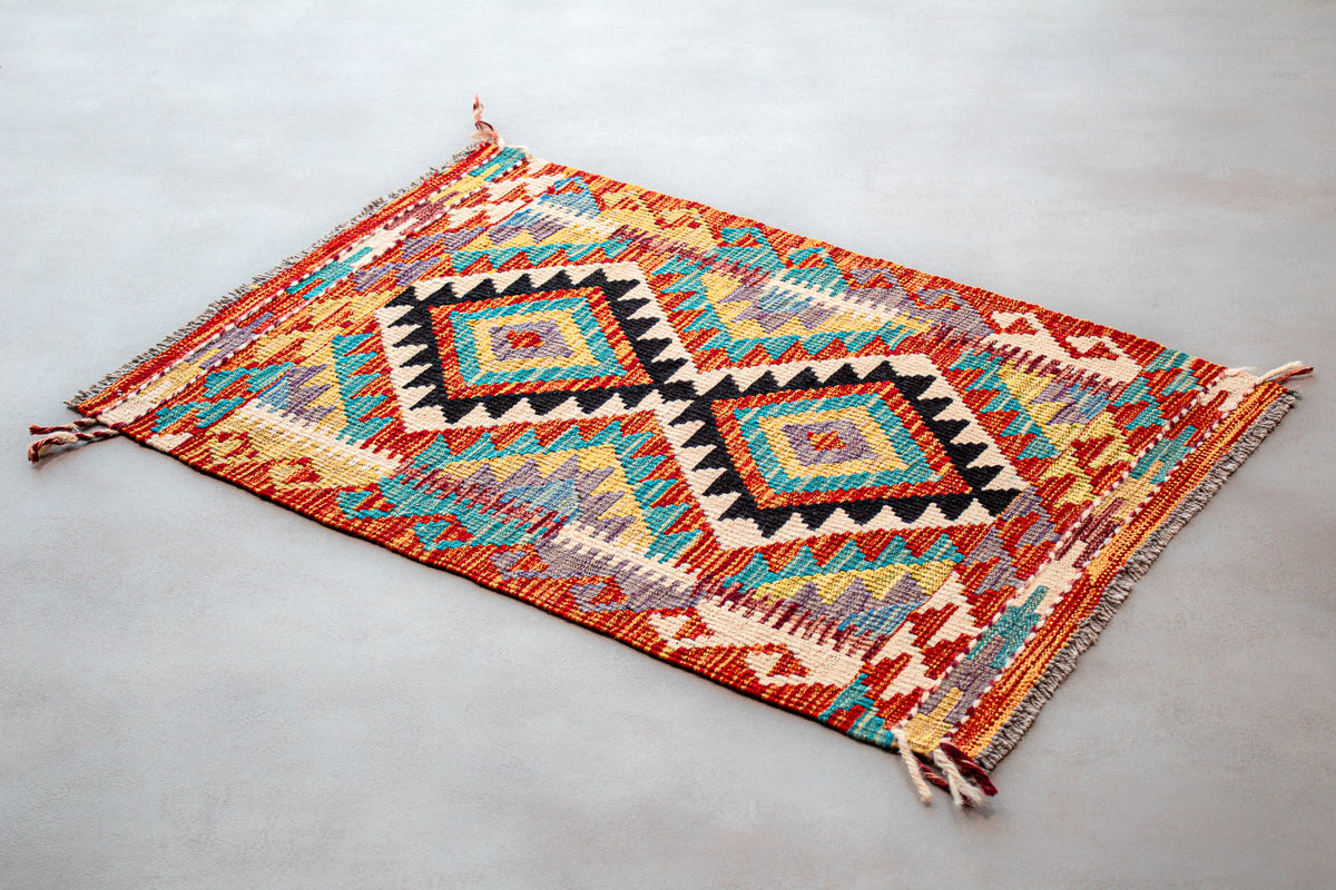 Alfombra Kilim Mai Mai 100% Lana - 60x90cm