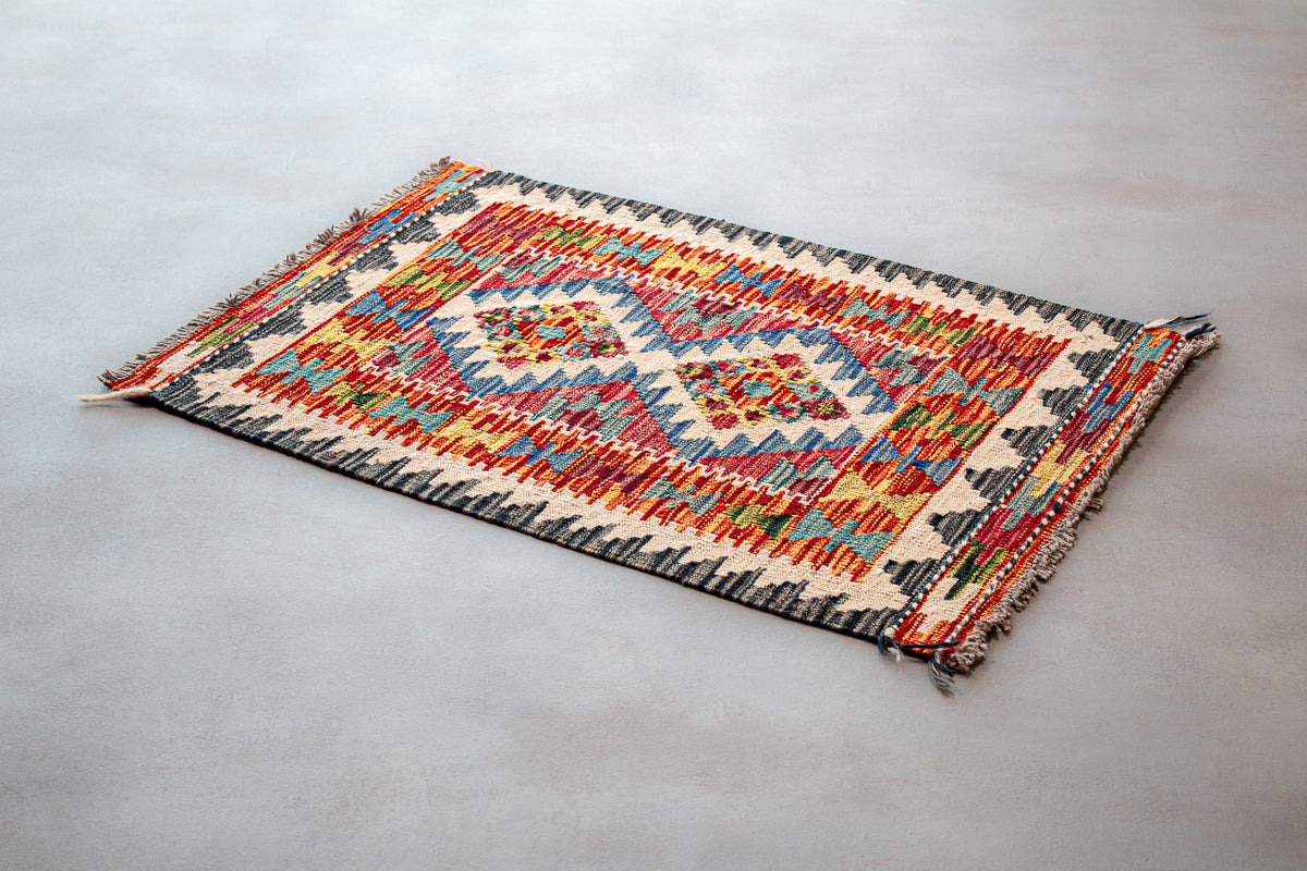 Alfombra Kilim Mai Mai 100% Lana - 60x90cm