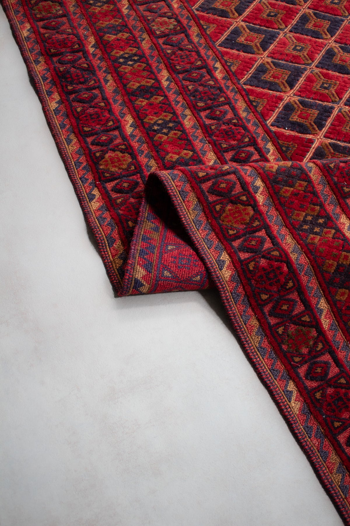 Alfombra Lana Anudada a mano Roja - 155x198cm