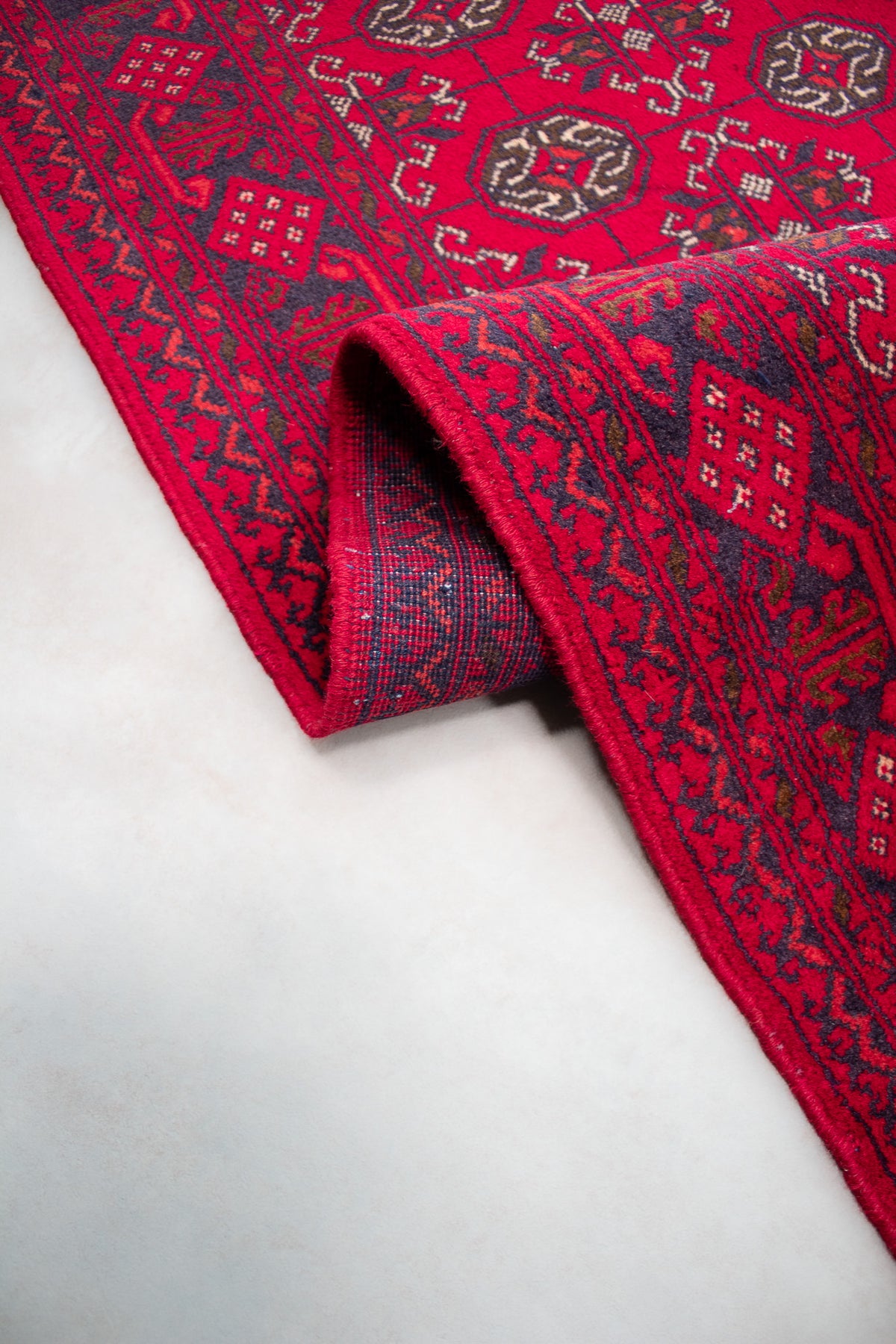 Alfombra Lana Anudada a mano Roja - 78x116cm