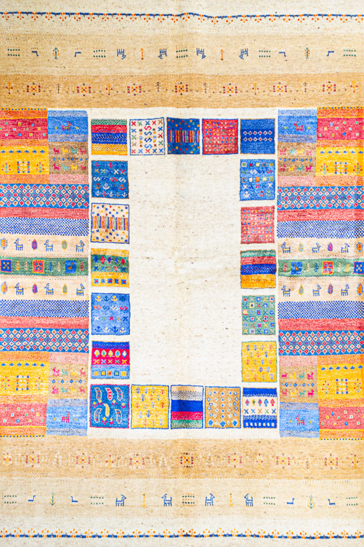 Alfombra Gabbeh Loribaft - de salón beige 172 x 238