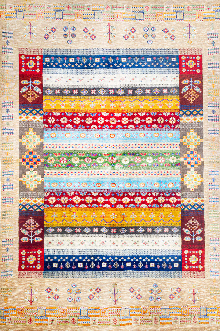 Alfombra Gabbeh Loribaft - de salón beige 172 x 240