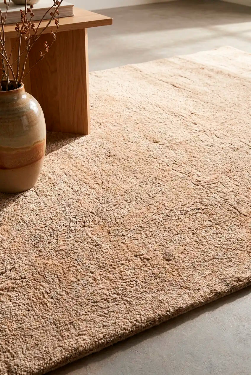 Teppich Perla Sand – 100 % Wolle für das Wohnzimmer
