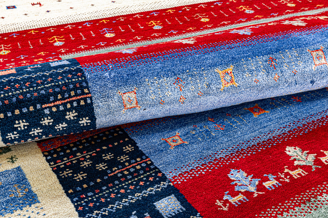 Alfombra Gabbeh Loribaft - de salón beige 175 x 246