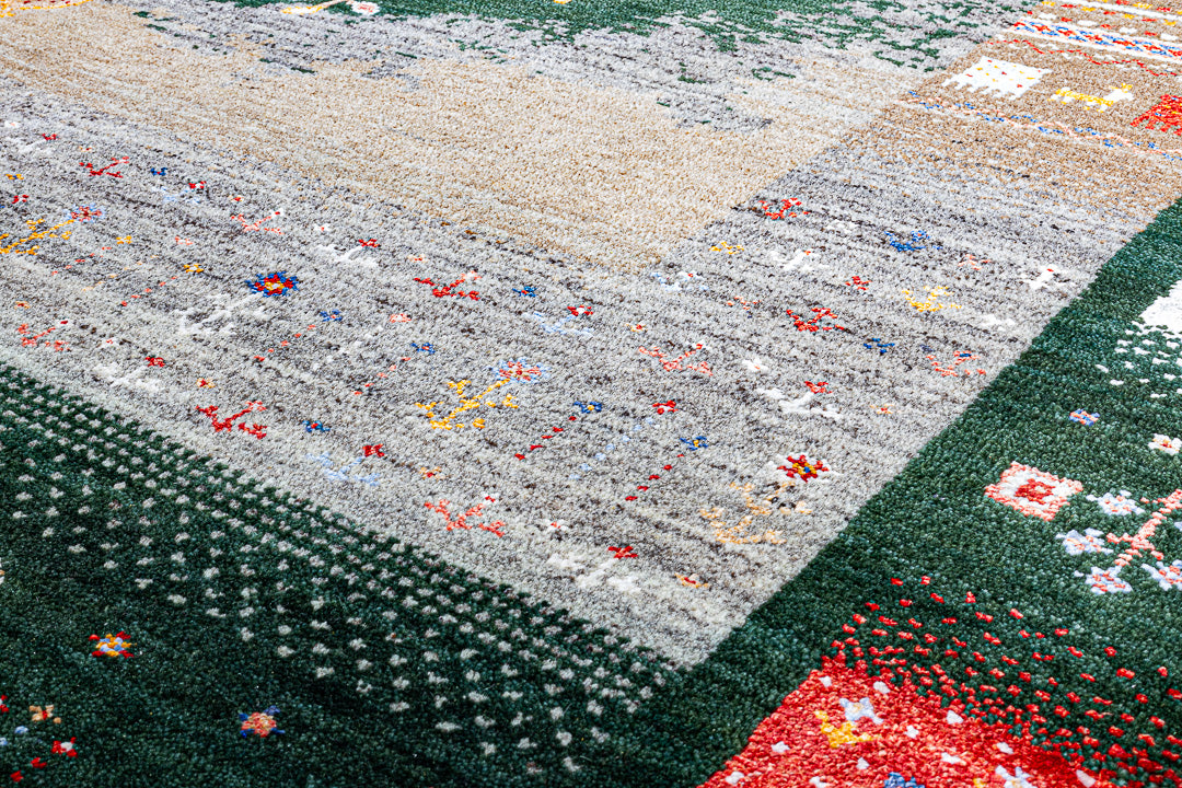 Alfombra Gabbeh Loribaft - de salón green 177 x 255