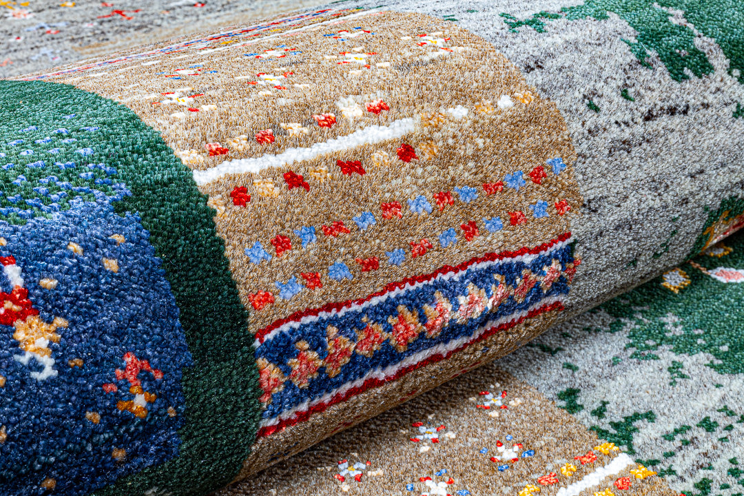 Alfombra Gabbeh Loribaft - de salón green 177 x 255