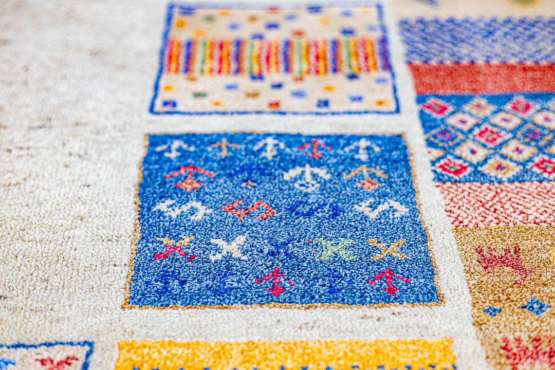 Alfombra Gabbeh Loribaft - de salón beige 172 x 238