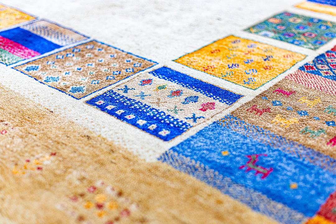 Alfombra Gabbeh Loribaft - de salón beige 172 x 238