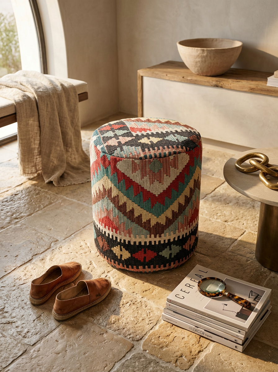 Puf Redondo Kilim Mai Mai - 37x42cm