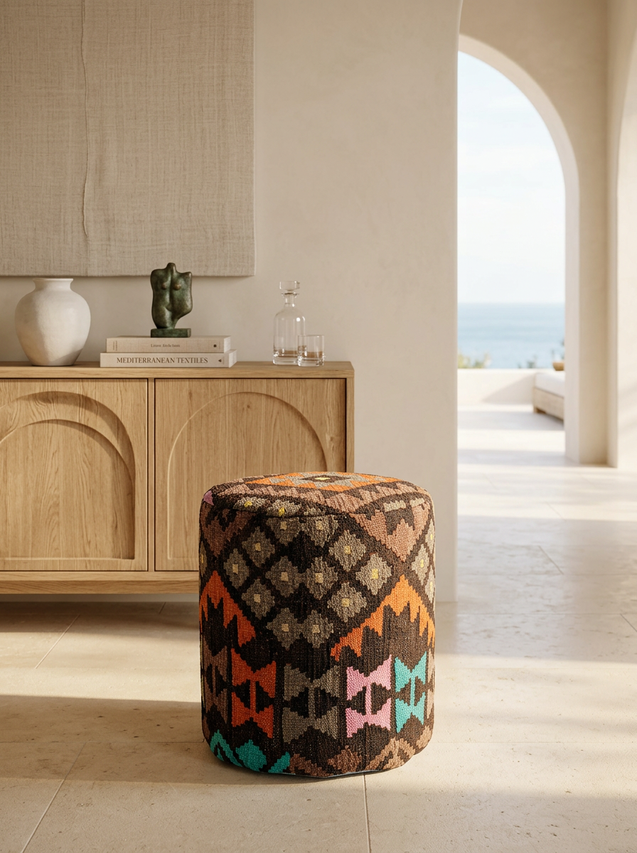 Puf Redondo Kilim Mai Mai - 37x42cm