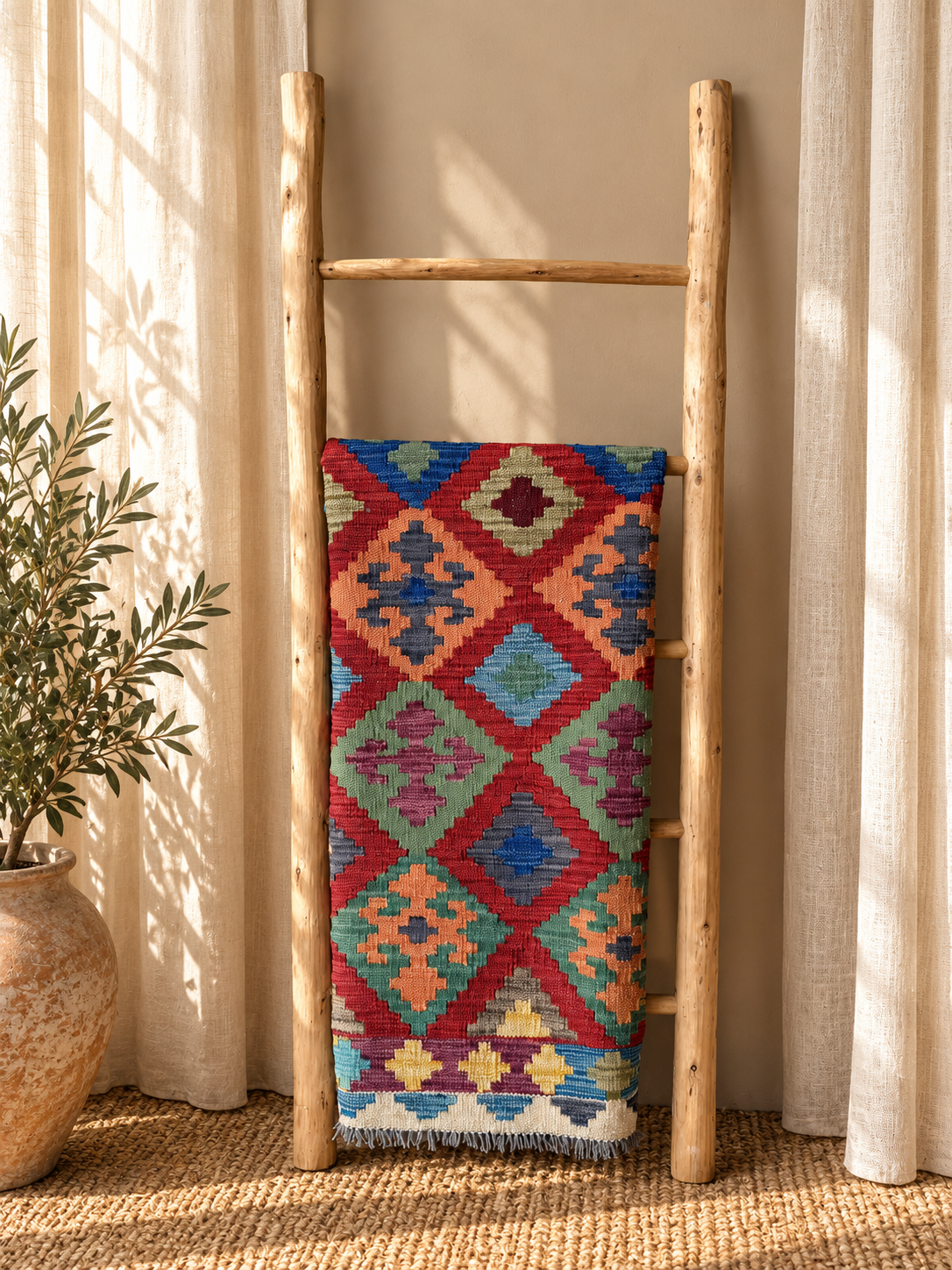 Alfombra Kilim Mai Mai 100% Lana - 103x160cm