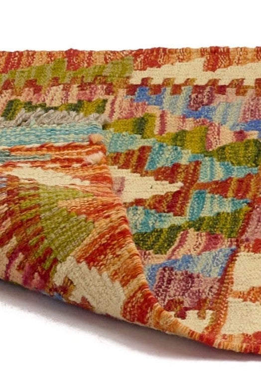 Alfombra Kilim Mai Mai - Tejido plano de lana multicolor