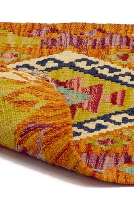 Alfombra Kilim Mai Mai - Tejido plano de lana multicolor