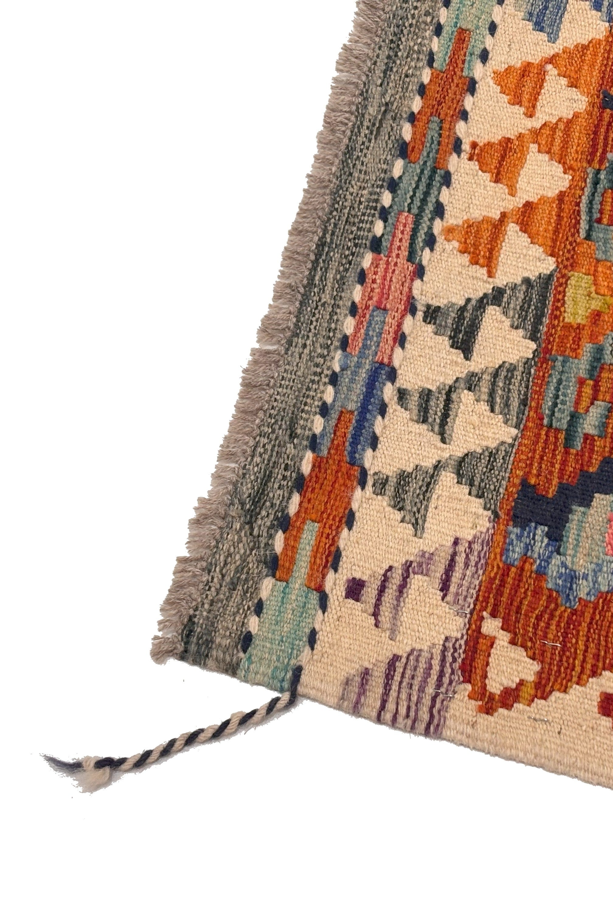 Alfombra Kilim Mai Mai - Tejido plano de lana multicolor