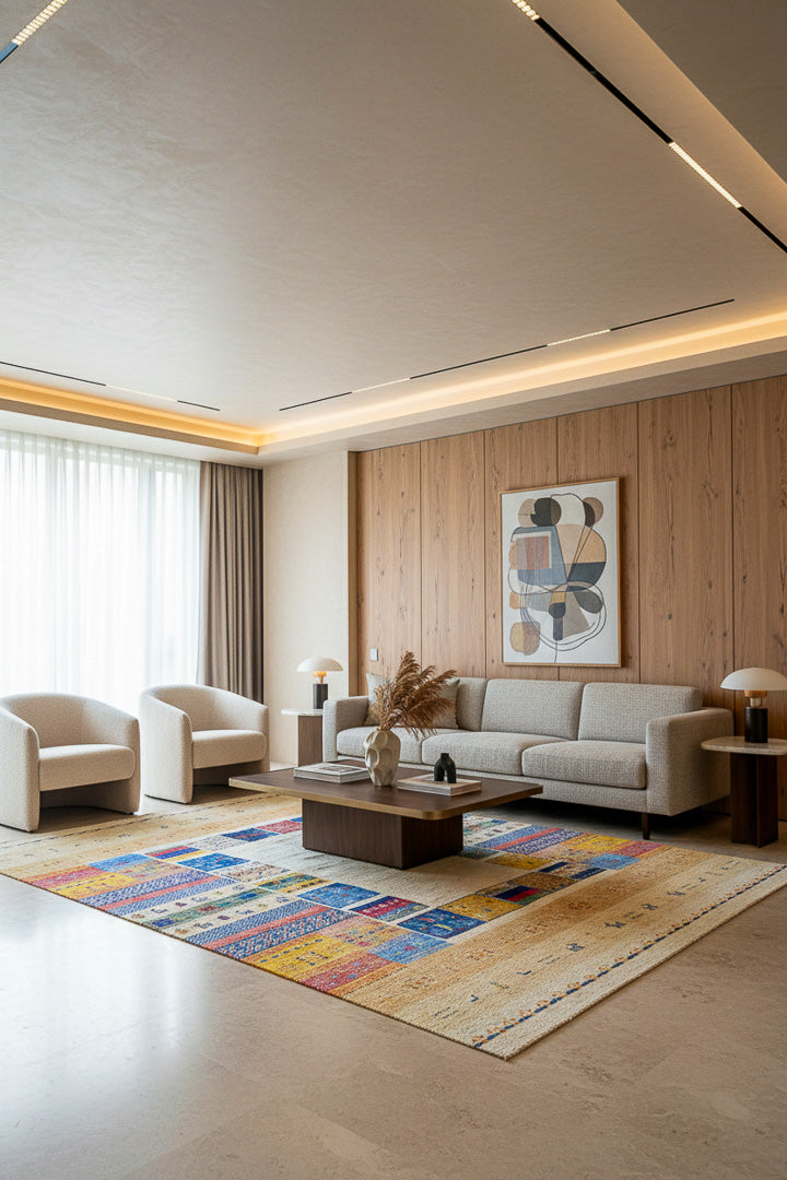 Alfombra Gabbeh Loribaft - de salón beige 172 x 238