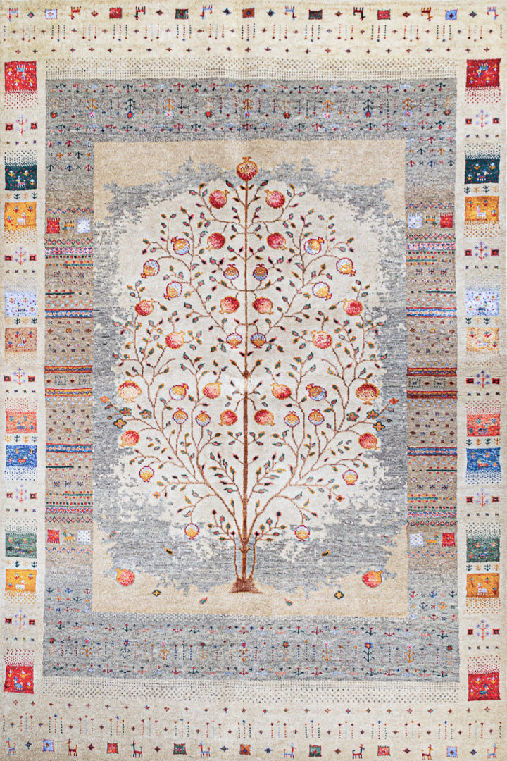 Alfombra Gabbeh Loribaft - de salón Beige 175 x 247