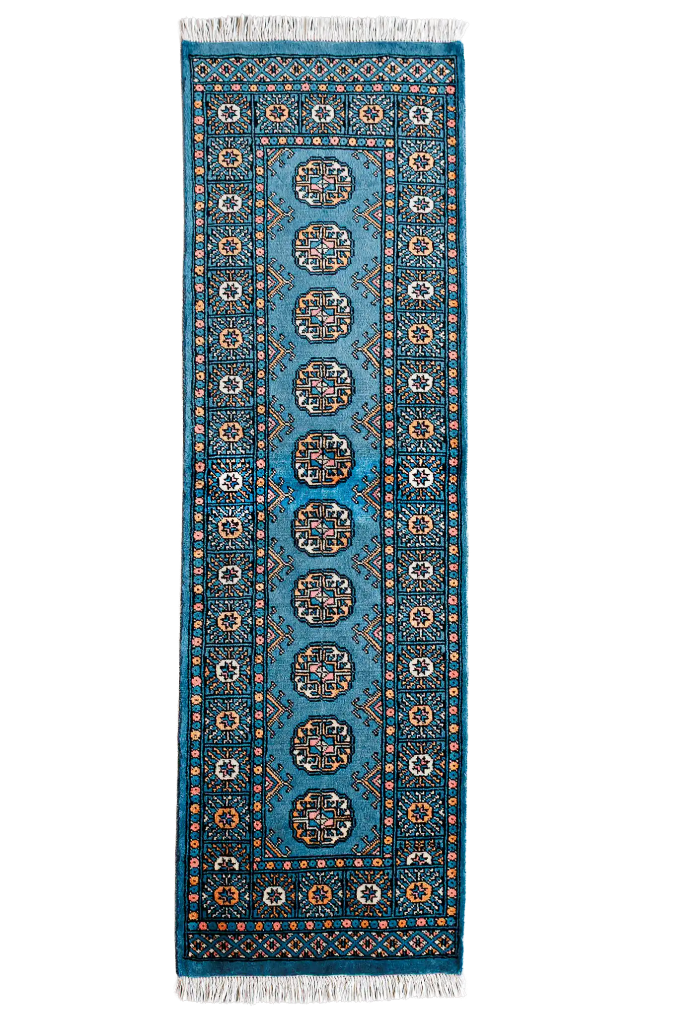 Alfombra Bukara Azul - Lana 100% 63x178cm