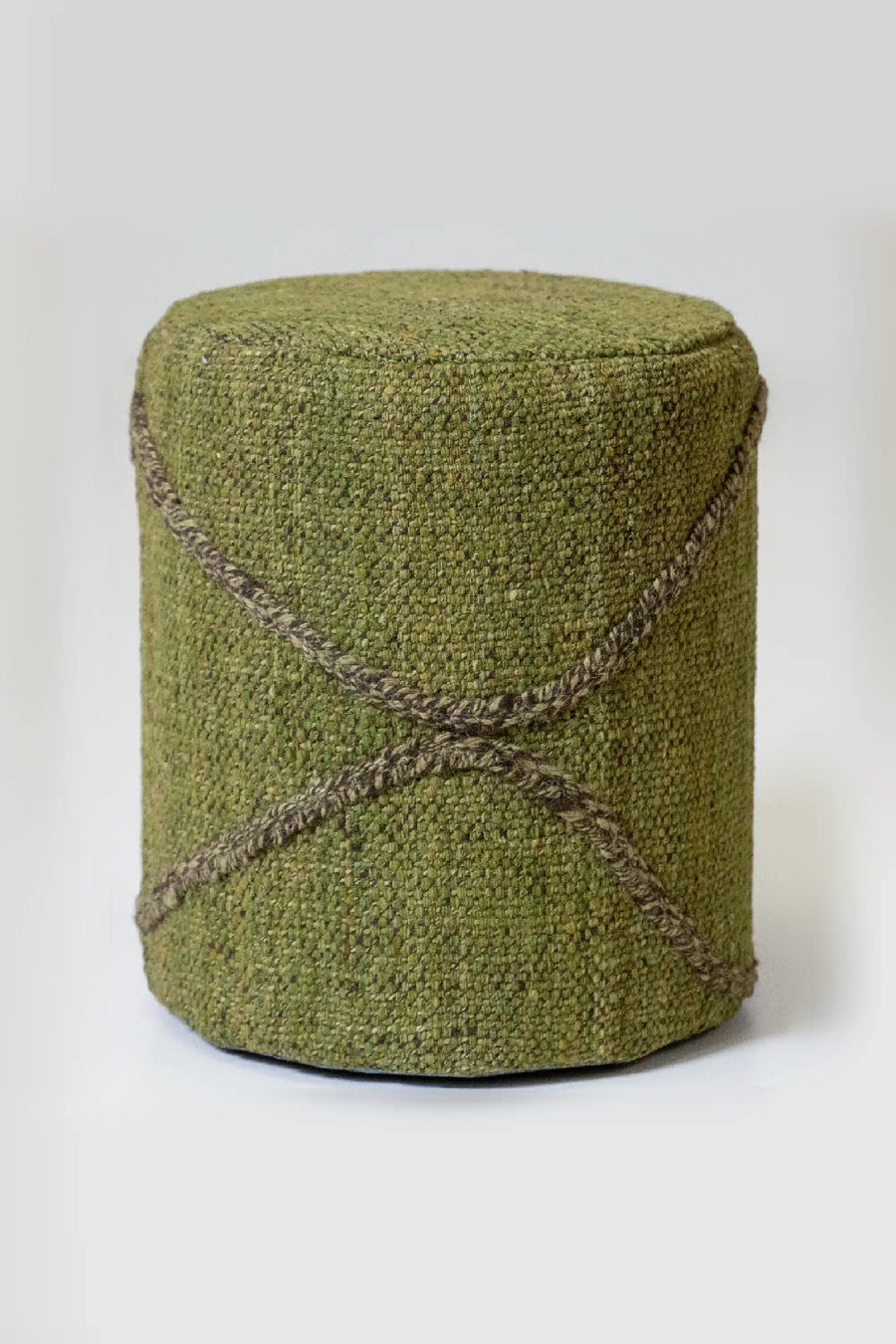 Puf Redondo Yakatoot - Verde Trenzado - 37x42cm