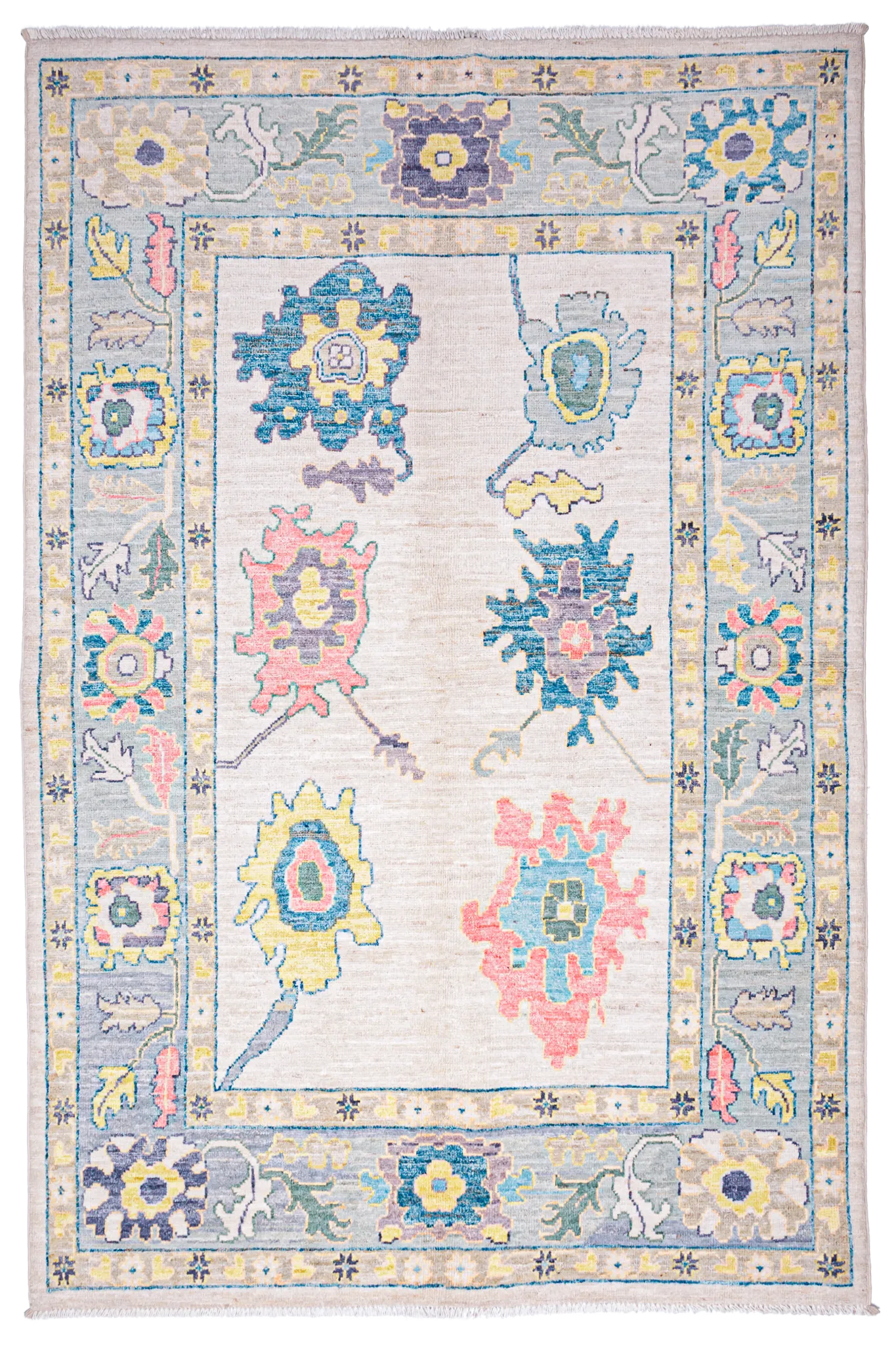Alfombra Oushak - Beige en Lana 146 x 212 cm
