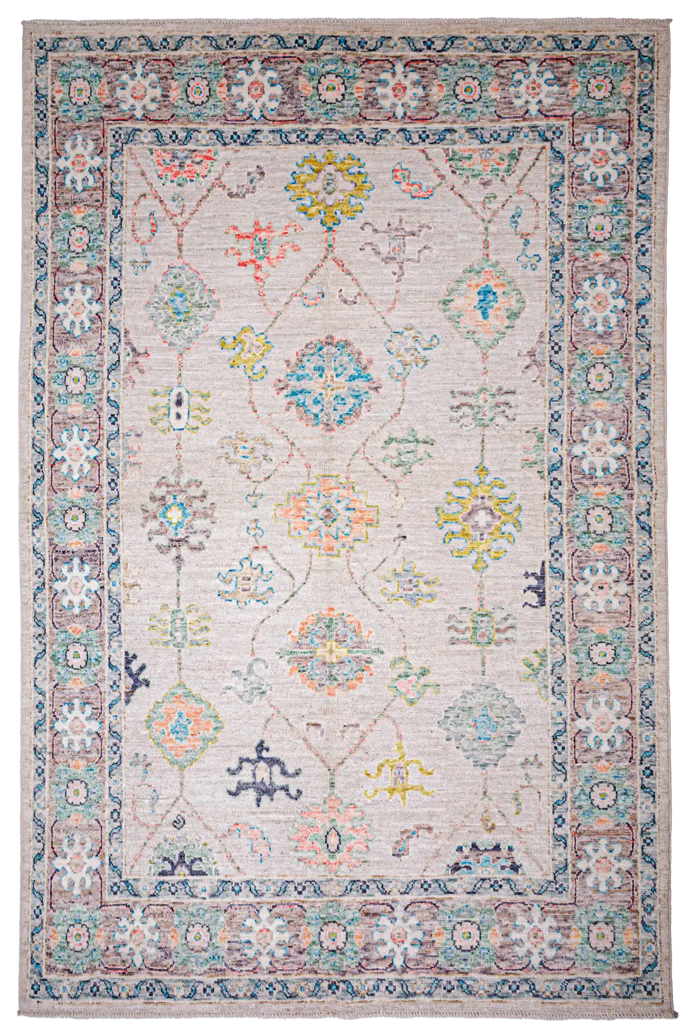 Alfombra Oushak - Beige en Lana 168 x 245 cm