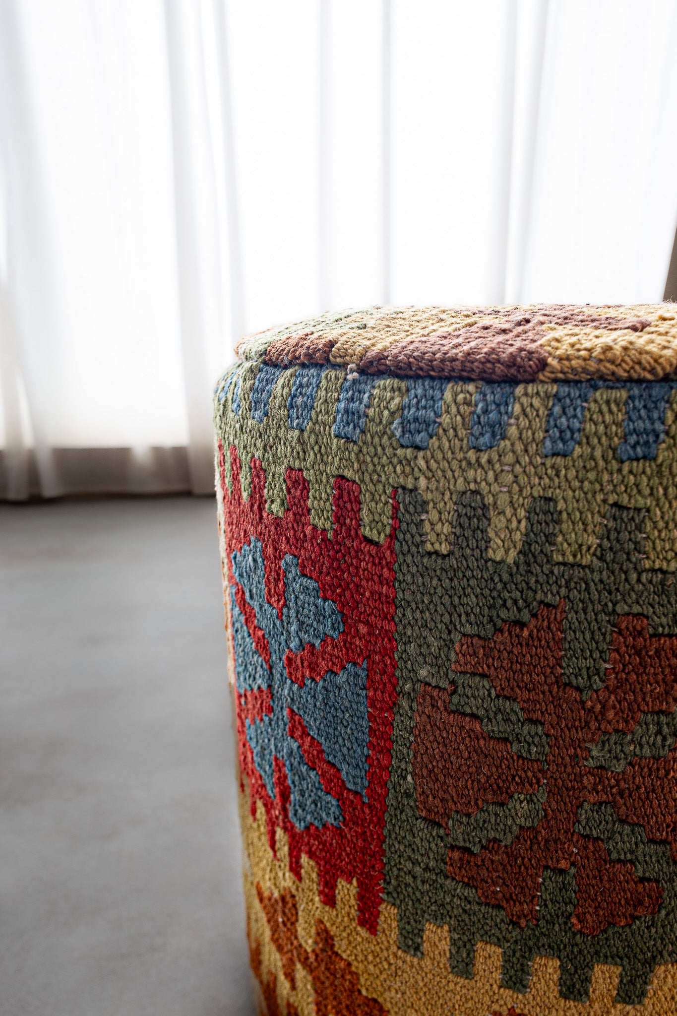 Pouf Rund Kilim Mai Mai - masse 37x42cm