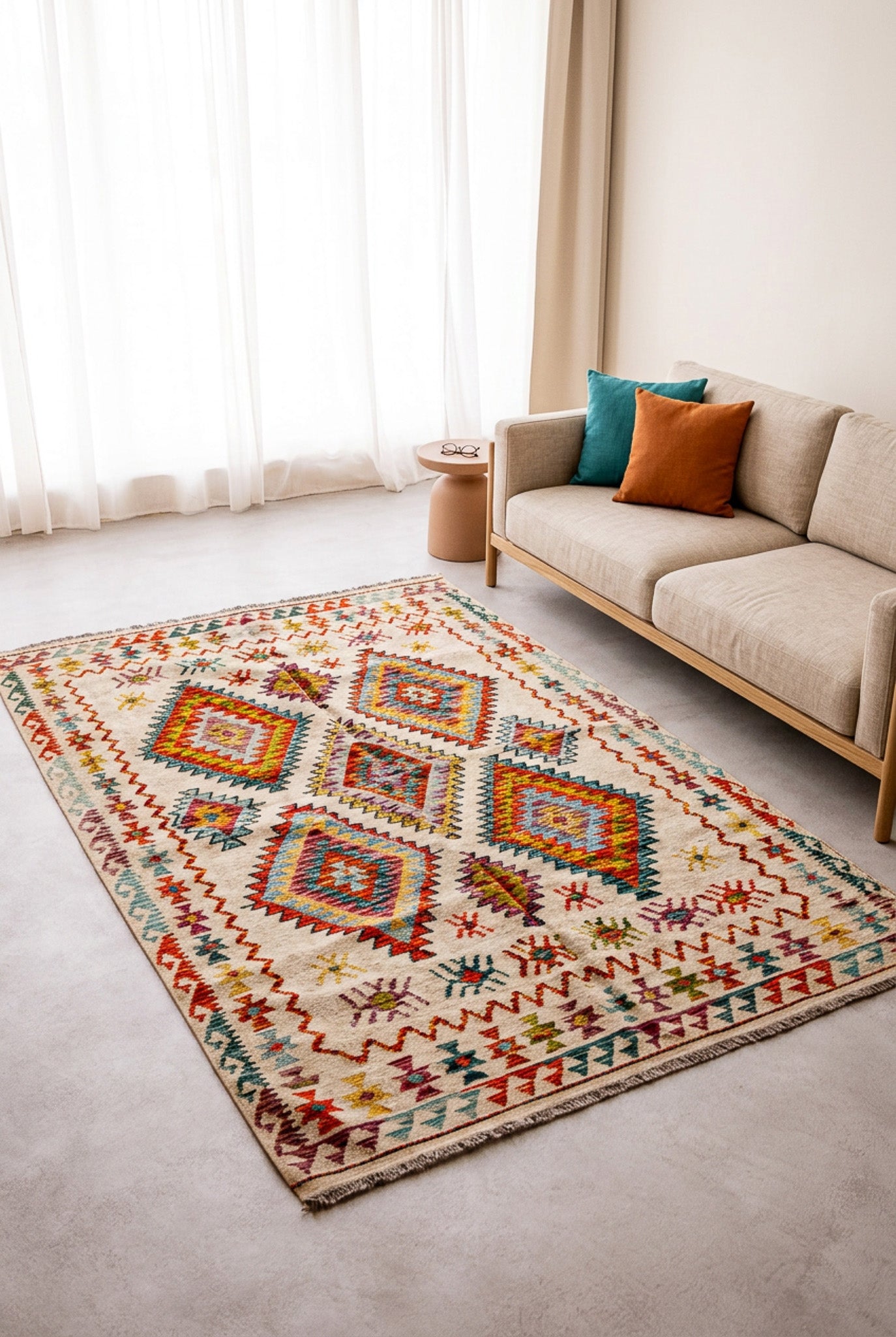 Alfombra Kilim Mai Mai 100% Lana -  136x197cm