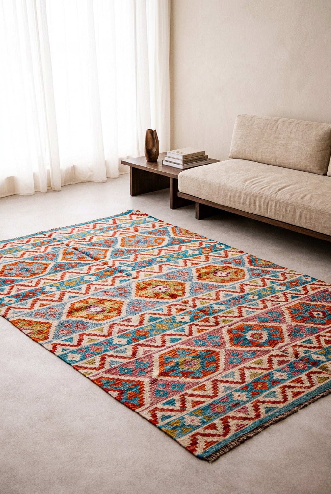 Alfombra Kilim Mai Mai 100% Lana -  154x206cm
