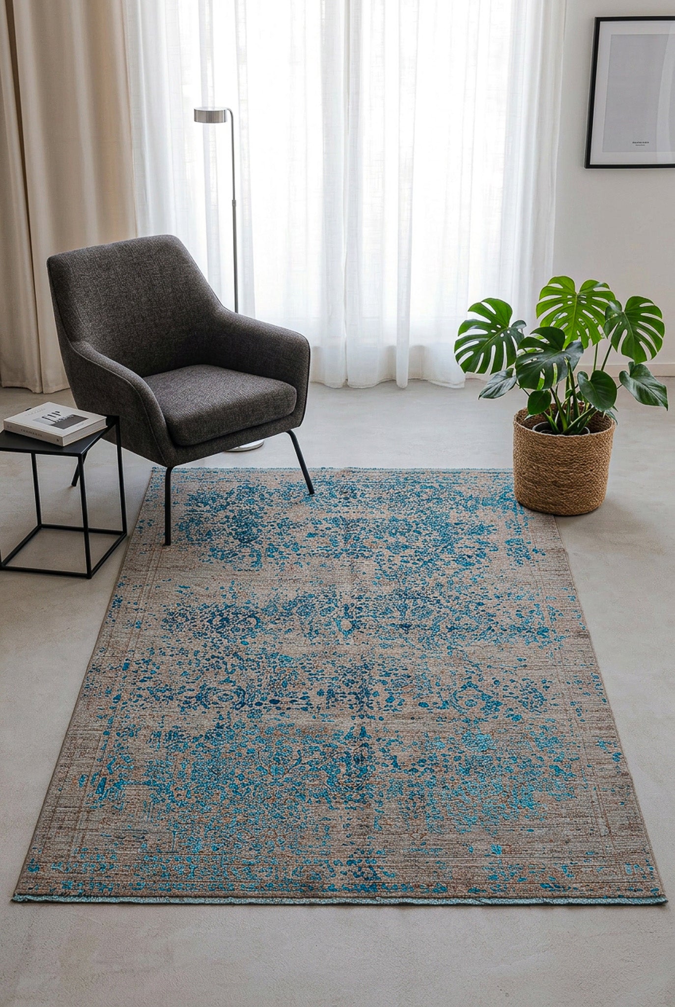 Teppich Lux Türkisch Grau –  Wohnzimmerteppich 