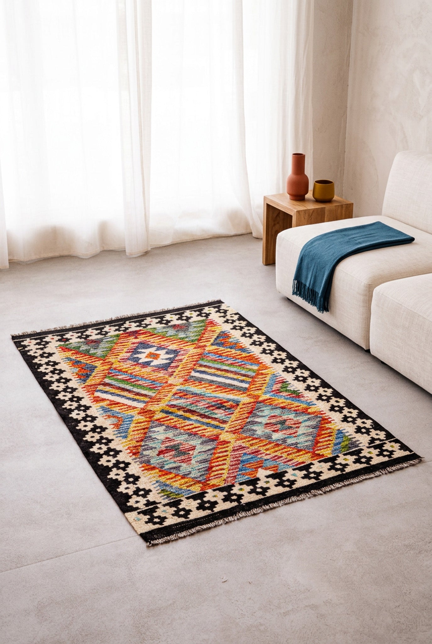 Alfombra Kilim Mai Mai 100% Lana -  81x122cm