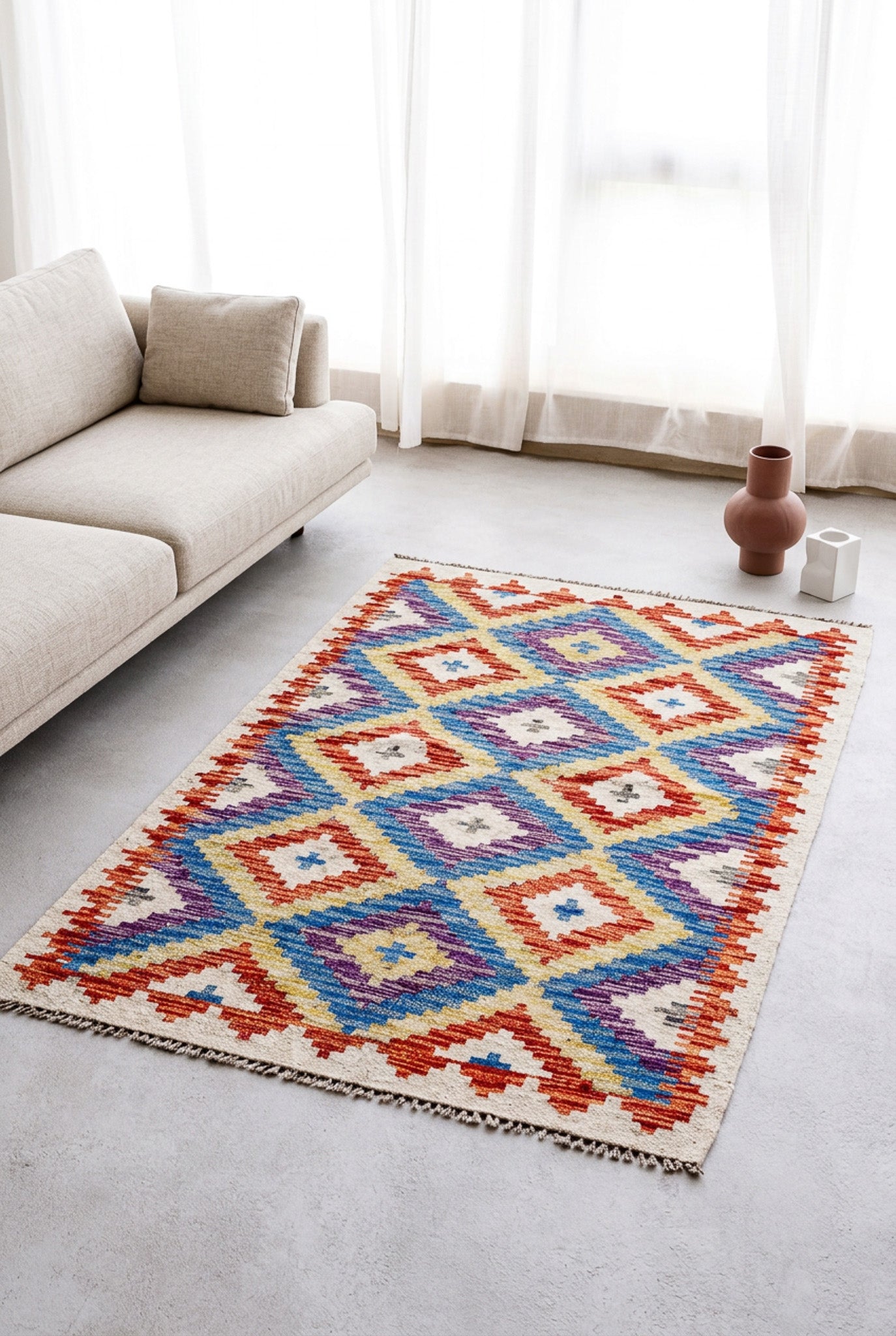 Alfombra Kilim Mai Mai 100% Lana - 80x120cm