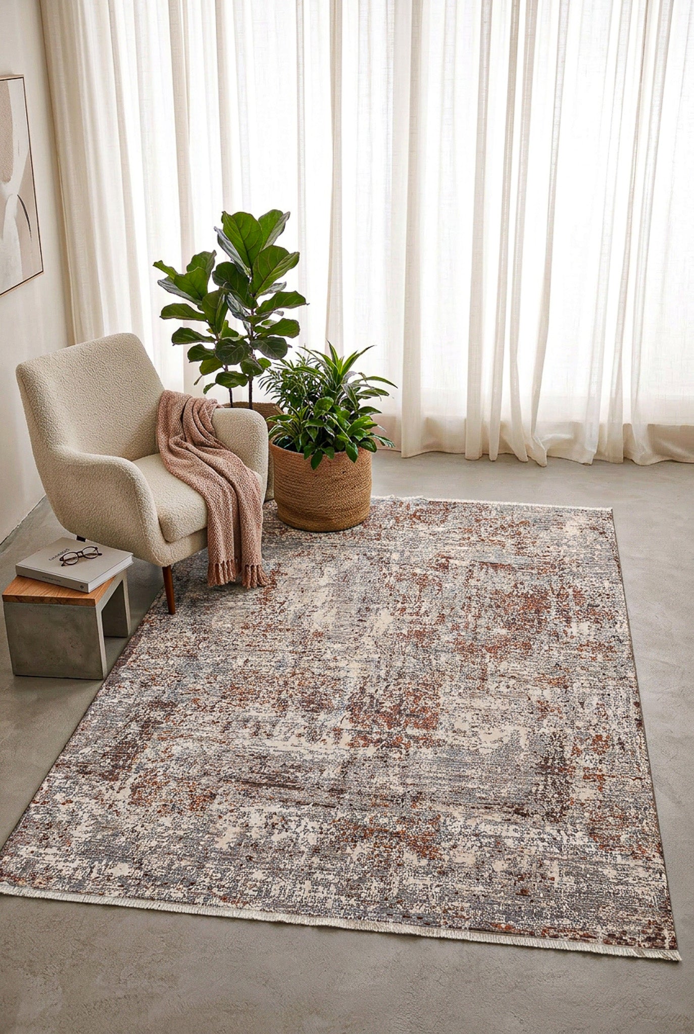 Alfombra Lux Turco White Brown-  de Salón