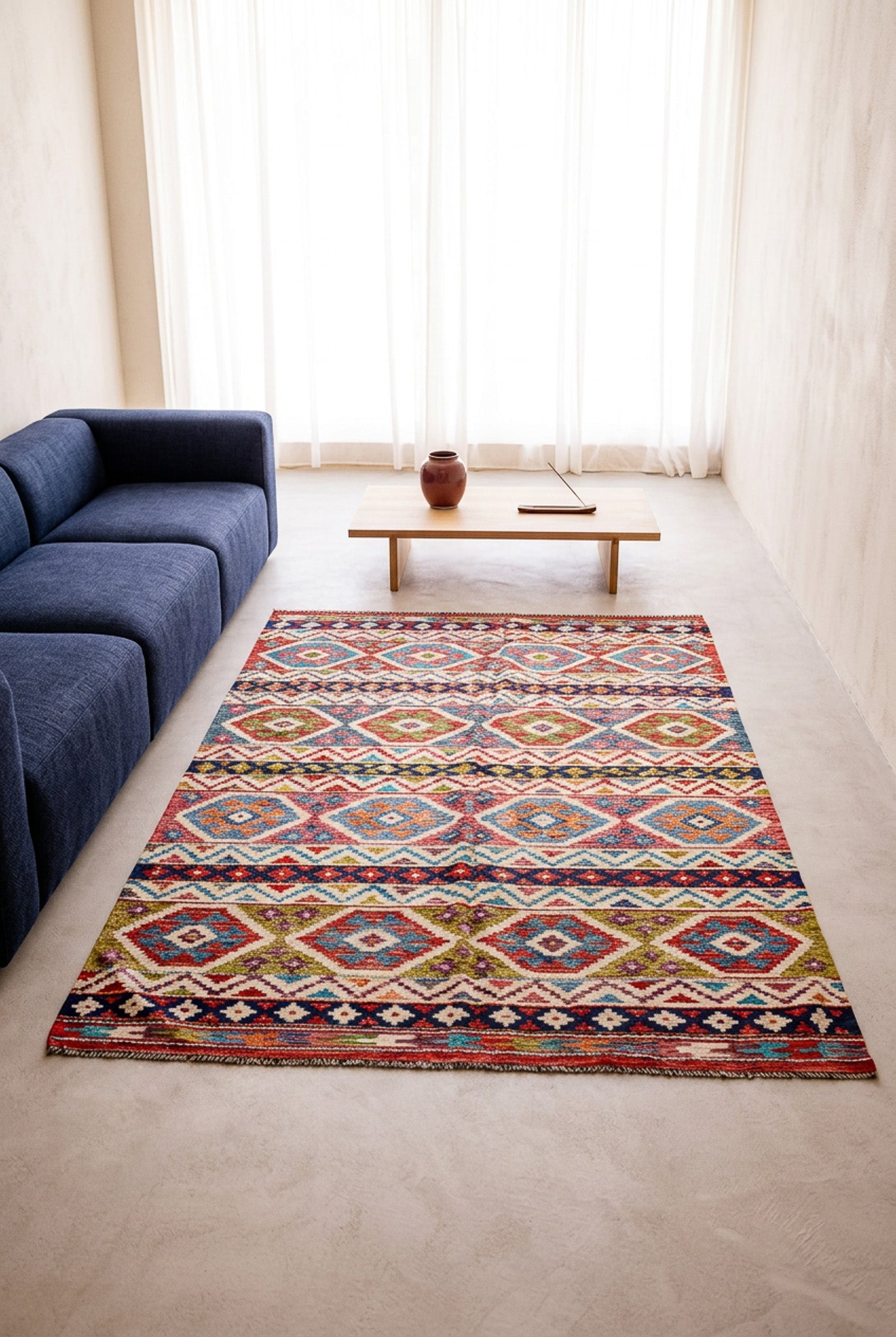 Alfombra Kilim Mai Mai 100% Lana - 147x196cm