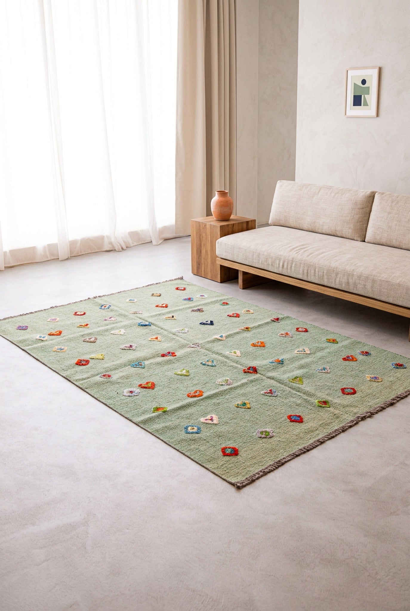 Alfombra Kilim Tribal 100% Lana - 156x196cm