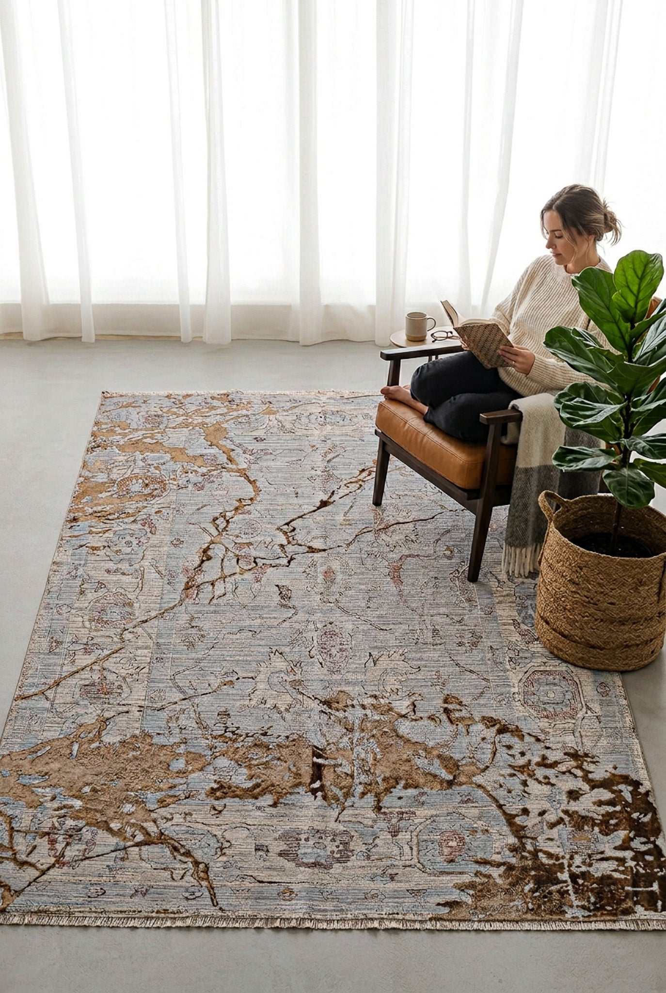 Teppich Lux Türkisch Brown Terra  –  Wohnzimmerteppich 