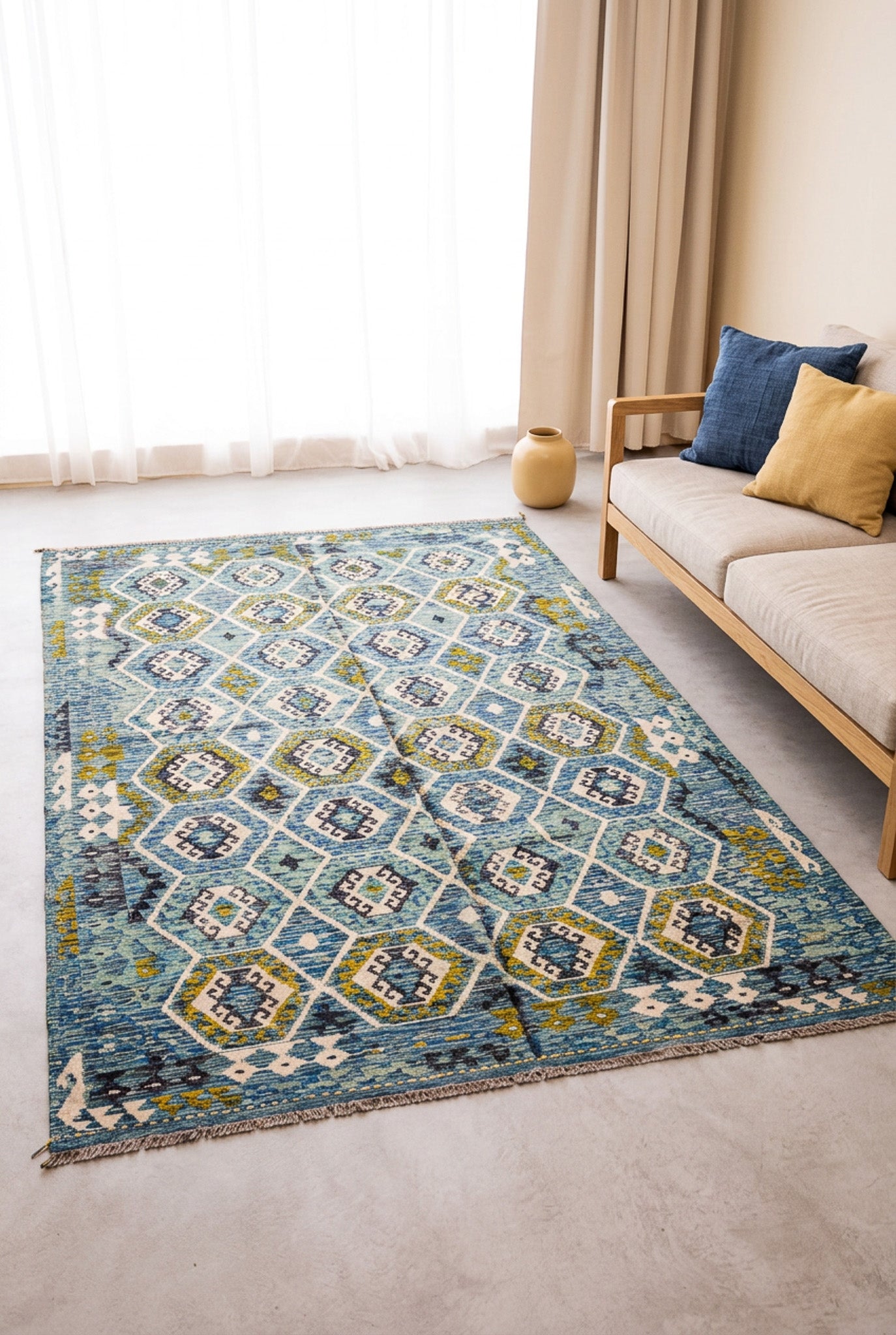 Teppich Kelim Mai Mai - 100 % Wolle - 206x300cm