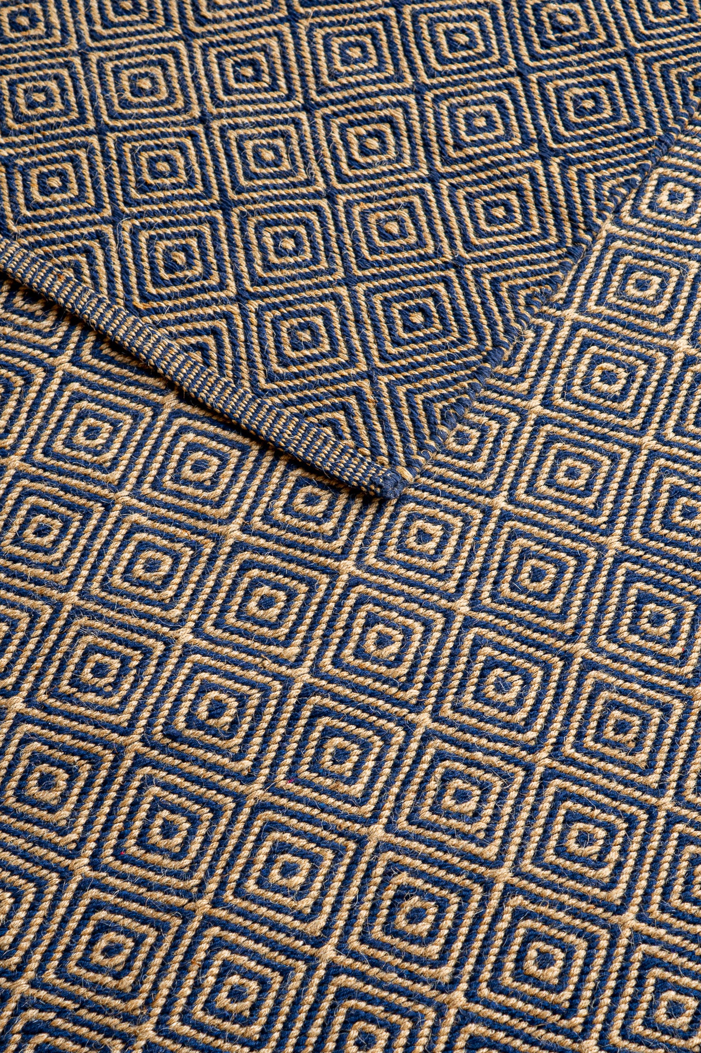 Teppich Atlas Blau – 50% Jute, 50% Baumwolle