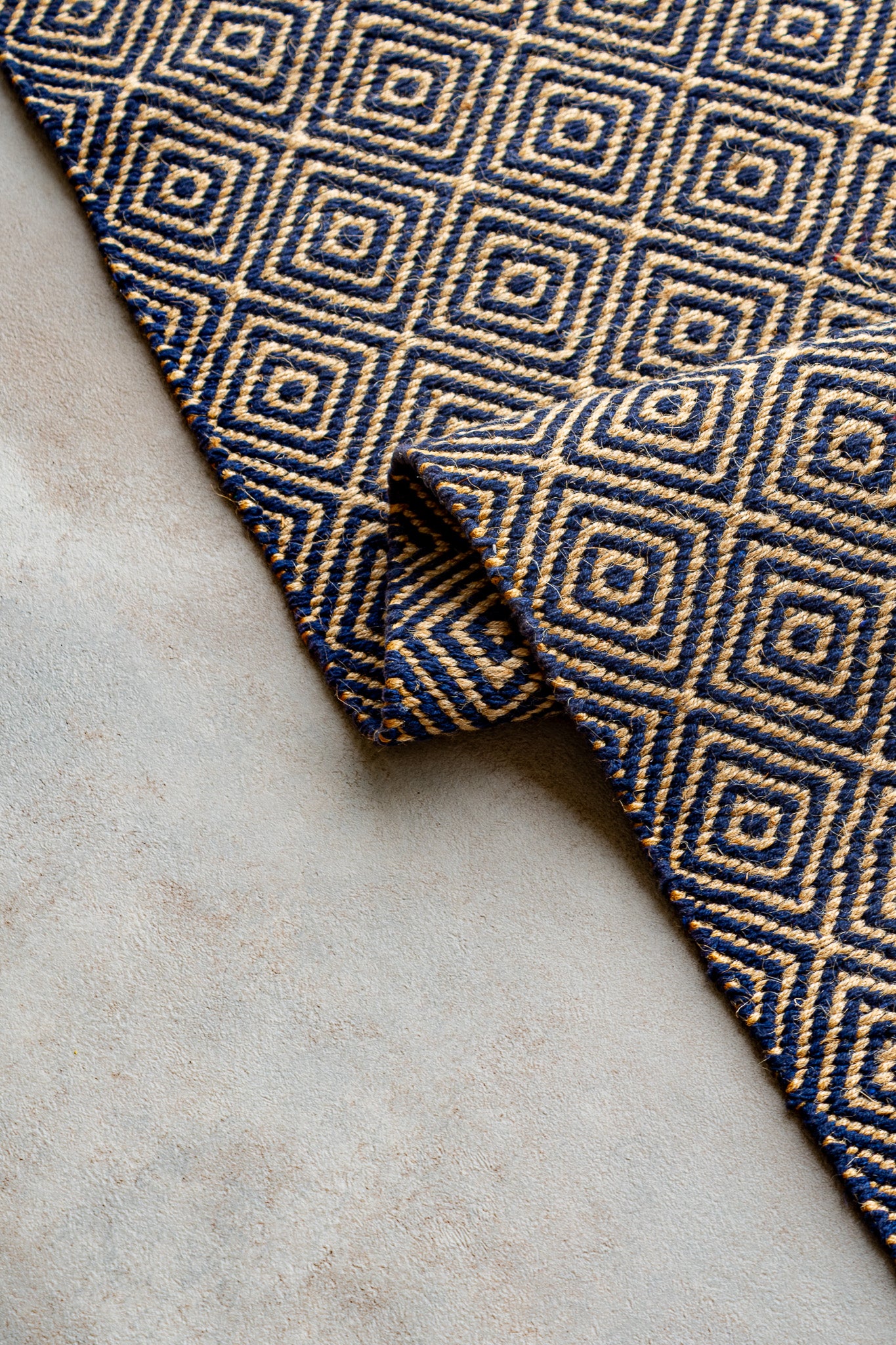 Teppich Atlas Blau – 50% Jute, 50% Baumwolle