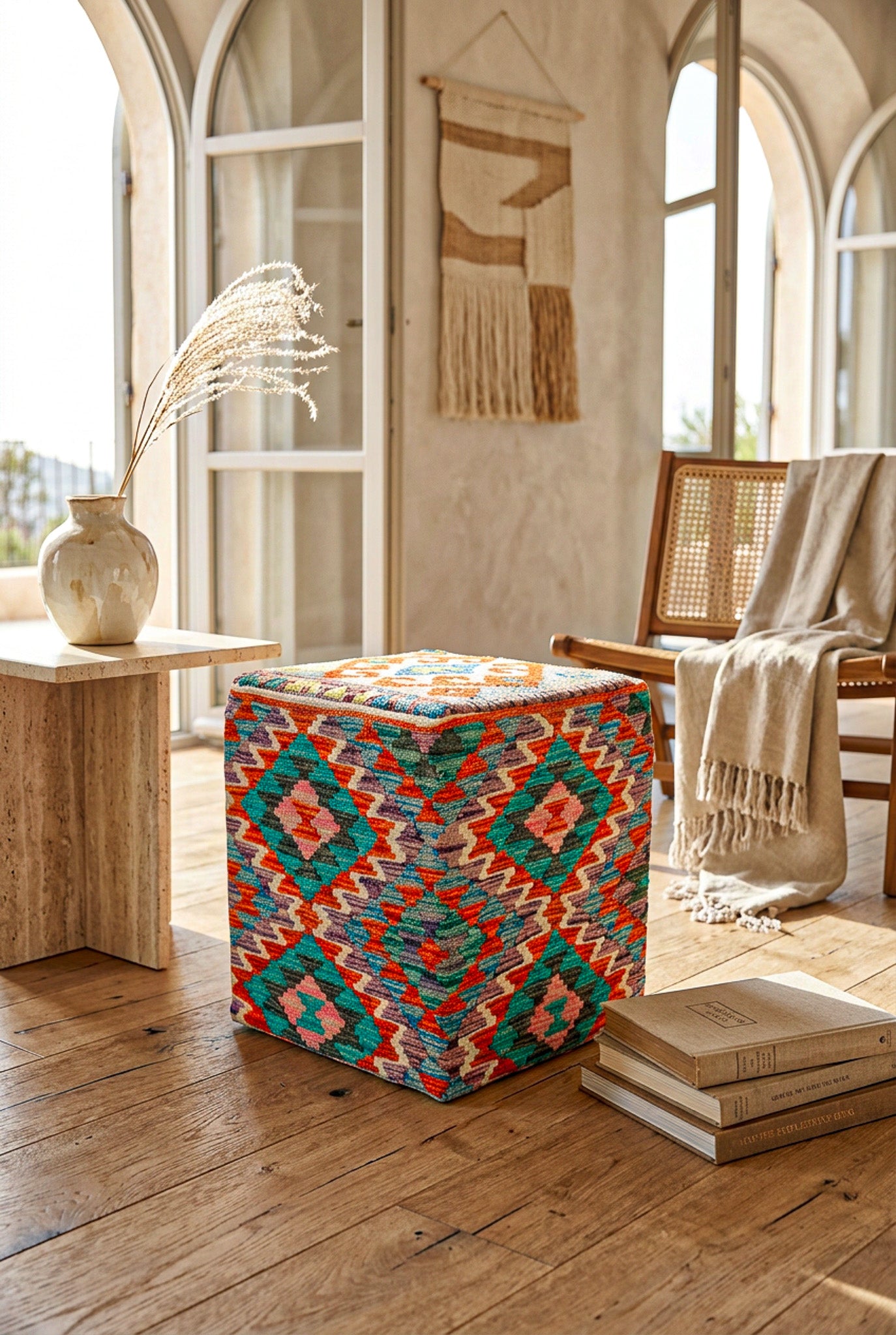 Pouf Quadratischer Kilim Mai Mai masse 40x50cm